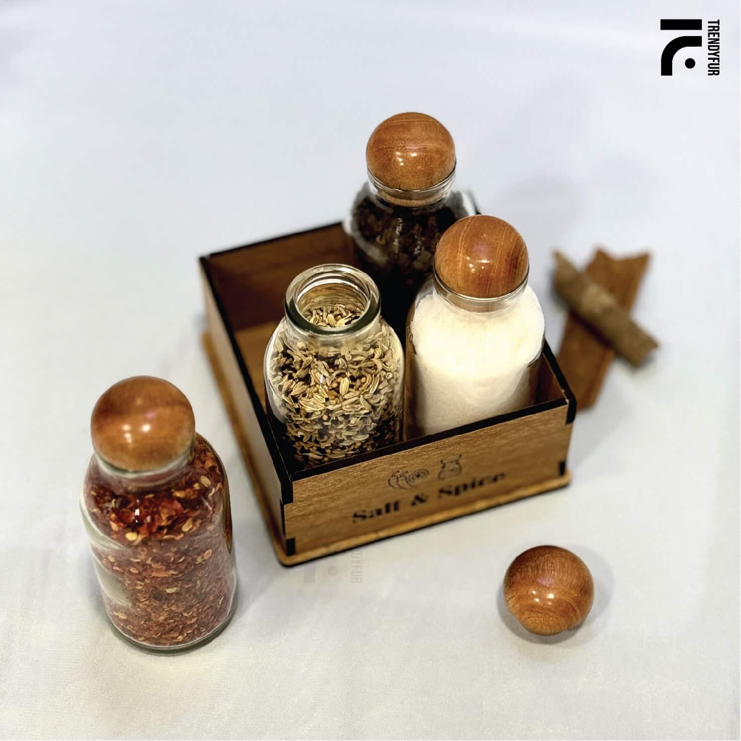 Salt and Spice Jar With Holder